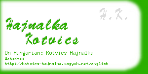 hajnalka kotvics business card